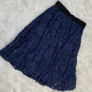 LuLaRoe Navy Blue Lace Skirt